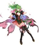  1girl black_footwear black_gloves boots breasts cleavage fairy_wings fire_emblem fire_emblem_awakening fire_emblem_heroes gloves green_eyes green_hair high_heel_boots high_heels highres large_breasts long_hair non-web_source official_alternate_costume official_art ponytail solo thigh_boots tiara tiki_(adult)_(fire_emblem) tiki_(adult)_(resplendent)_(fire_emblem) tiki_(fire_emblem) wings zonotaida 