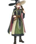  1boy adjusting_eyewear fire_emblem fire_emblem_awakening fire_emblem_heroes glass gloves hat highres laurent_(fire_emblem) leather leather_gloves non-web_source official_art red_hair solo wizard_hat 