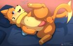  absurd_res animal_genitalia balls blush buizel cloudeon erection feral fur generation_4_pokemon genitals hi_res male mammal ness_(risenpaw) nintendo nude open_mouth orange_body penis pokemon pokemon_(species) smile solo spread_legs spreading tail text 