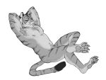  anthro armpit_hair body_hair chest_tuft cwasaunt ears_up epic_games felid fortnite hands_behind_head hi_res lying male mammal monochrome muscular muscular_anthro muscular_male not_visible_penis nude oscar_(fortnite) pantherine pubes solo tail tiger tongue tongue_out tuft 