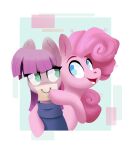  28gooddays blue_eyes duo earth_pony equid equine female friendship_is_magic frock fur green_eyes grey_body grey_fur hair hasbro hi_res horse mammal maud_pie_(mlp) my_little_pony open_mouth open_smile paper pink_body pink_fur pink_hair pinkie_pie_(mlp) pony sibling_(lore) sister_(lore) sisters_(lore) smile 
