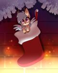  28gooddays absurd_res christmas christmas_stocking cloven_hooves deer equid equine fan_character female fireplace freckles hasbro hi_res holidays hooves hybrid mammal micro my_little_pony new_world_deer pegasus purple_eyes reindeer wings 