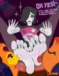  anthro colored dialogue feet feetbarefoot female female_licking_male foot_fetish foot_lick foot_play footfetish group hi_res humanoid humanoid_feet kissing_foot larger_male licking male male/female male_feet mettaton mettaton_ex plantigrade salaman_(artist) size_difference smaller_female soles submissive submissive_female tickling tickling_feet tongue tongue_on_foot tongue_out trio undertale undertale_(series) worship worshiping 