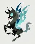  28gooddays arthropod black_body blue_eyes changeling forked_tongue friendship_is_magic hasbro hi_res hole_(anatomy) horn insect_wings long_tongue my_little_pony tongue wings 