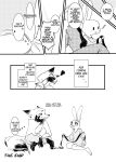 absurd_res amused anthro atlantica0208 black_and_white blush canid canine clothing comic dialogue disney duo female fox hard_translated hi_res judy_hopps lagomorph leporid looking_at_another male male/female mammal monochrome necktie nick_wilde police_uniform rabbit text translated uniform zootopia 