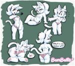  anthro back bent_over breasts bun_butts butt clothing domestic_cat felid feline felis female flashing_boobs fur furry genitals hair hi_res looking_at_viewer mammal nipples nude panties ponytail presenting pussy side_boob simple_background smile solo spreading tongue tongue_out underwear white_body white_fur 