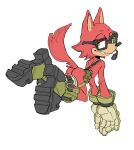  anthro butt canid canine canis clothing eyewear footwear fur gadget_the_wolf glasses gloves handwear headgear headphones headset hi_res male mammal nsfuwu4 red_body red_fur sega shoes solo sonic_forces sonic_the_hedgehog_(series) wolf yellow_eyes 