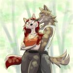  1:1 2023 anthro anthro_on_anthro anthrofied balto balto_(film) black_nose breasts brown_body brown_eyes brown_fur canid canine canis clothed clothing domestic_dog duo embrace eyes_closed female fingers fur gilgames green_eyes hug humanoid_hands husky hybrid jenna_(balto) male male/female mammal multicolored_body multicolored_fur nordic_sled_dog red_body red_fur romantic romantic_couple shirt smile spitz tank_top teeth topwear two_tone_body two_tone_fur universal_studios white_body white_fur wolf wolfdog yellow_sclera 