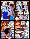  anthro bodily_fluids breasts canid canine carli_chinchilla chinchilla chinchillid clothing cocktail_dress comic felid female fox group hand_holding hybrid mammal max_blackrabbit meeting mephitid necktie pantherine panties panty_shot red_fox rodent sheila_vixen skunk smile speech_bubble sweat sweatdrop thought_bubble tiger tight_clothing trio underwear zig_zag 