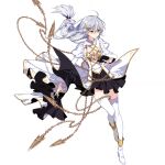  1girl ahoge benghuai_xueyuan boots breasts chain full_body hair_ornament high_heel_boots high_heels honkai_(series) long_hair oath_of_judah official_art skirt solo thighhighs third-party_source transparent_background white_hair yellow_eyes 