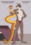 absurd_res after_sex anthro badroy bed bedroom_eyes blush canid canine canis clothing dreamworks duo furniture hi_res male male/male mammal mr._snake_(the_bad_guys) mr._wolf_(the_bad_guys) narrowed_eyes reptile scalie seductive snake the_bad_guys thong underwear wolf 