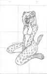  absurd_res dubstails female fur graphite_(artwork) grey_body grey_fur hi_res hyena mammal monochrome pencil_(artwork) sitting sketch smile spots spotted_body spotted_fur traditional_media_(artwork) white_body white_fur 