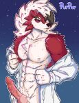  absurd_res generation_7_pokemon genitals hi_res lycanroc male midnight_lycanroc nintendo penis pokemon pokemon_(species) purpur202 solo 