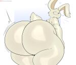  &lt;3 absurd_res anthro bedroom_eyes big_butt butt hi_res huge_butt jinu lagomorph leporid looking_back male mammal narrowed_eyes nude rabbit seductive smile solo thick_thighs white_body wide_hips 