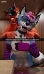  3d_(artwork) absurd_res anal anal_penetration animal_genitalia animal_penis anthro ash_wolfie_(artist) ashwolfie canid canine canine_genitalia canine_penis canis clothing colored digital_media_(artwork) doggystyle dominant dominant_male duo erection fennec fox from_behind_position fur genitals girly hair hi_res knot looking_at_viewer male male/male male_penetrated male_penetrating male_penetrating_male mammal muscular muscular_anthro muscular_male nude penetration penis red_wolf rileyfennec rough_sex sex simple_background smile snapchat tongue wolf 