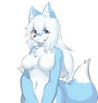  anthro big_breasts blush breasts butt canid canine canxue canxue_(character) female fingers fox fur hair hi_res holyhorizon human humanoid long_hair looking_at_viewer mammal nipples nude pawpads portrait sex smile solo tail tongue young 