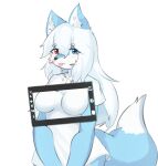  anthro big_breasts blush breasts butt canid canine canxue canxue_(character) female fingers fox fur hair hi_res holyhorizon human humanoid long_hair looking_at_viewer mammal nipples nude pawpads portrait sex smile solo tail tongue young 