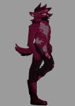  anthro bodily_fluids canid canine canis clothed clothing collar dripping erection genital_fluids hi_res male mammal nipples precum precum_drip solo voidpunked wolf 