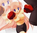  bike_shorts boxing boxing_gloves breasts cleavage goshuushou-sama_ninomiya-kun large_breasts navel solo takanae_kyourin tsukimura_mayu zoom_layer 