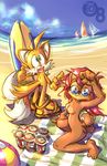  abs alcohol animal_ears archie_comics ass barefoot beach beer breasts edtropolis feet fun furry highres miles_prower nude ocean outdoors outside paws sally_acorn sandals six_pack smile sonic_the_hedgehog spread_toes sunglasses surfboard tail toe_spread toes water zenra 