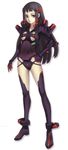  ar_tonelico ar_tonelico_ii armor bangs black_footwear black_hair black_legwear boots breasts expressionless frown full_body gloves groin hand_on_hip highleg highleg_leotard highres jakuri legs leotard long_hair looking_at_viewer multicolored_hair nagi_ryou official_art pauldrons purple_eyes scan sideboob sidelocks simple_background small_breasts solo standing streaked_hair striped thigh_boots thighhighs two-tone_hair underboob underboob_cutout vertical_stripes very_long_hair white_background 