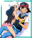  1girl bad_id bad_pixiv_id blush eiri hikari_(pokemon) panties pantyshot pokemon satoshi_(pokemon) underwear 