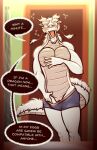  andromorph anthro arin_(daxhush) blush daxhush dragon genitals intersex male muscular muscular_male pussy solo text 