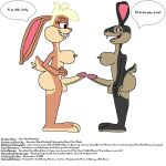  2023 absurd_res breasts christhewhaleking deviantart disney e621 erection facing_each_other female female/female furaffinity genitals gynomorph half-closed_eyes hare herm hi_res inkbunny intersex intersex/intersex judy_hopps lagomorph leporid lola_bunny looney_tunes mammal microsoft_paint narrowed_eyes new_looney_tunes newgrounds nipples norwegian_text oryctolagus patreon penis pixiv rabbit simple_background smile snowshoe_hare text twitter warner_brothers white_background zootopia 
