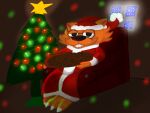 anthro brown_background canid canine chair christmas christmas_lights christmas_tree chubby_male claws clothing cookie costume digit_ring eyewear feet food fox fur furniture glasses hi_res holidays jay_(jaythefox333) jaythefox333 jewelry looking_at_viewer male mammal on_chair orange_body orange_fur painting_(artwork) plant ring santa_costume simple_background sitting sitting_on_chair smile snow solo toe_claws toe_ring toes traditional_media_(artwork) tree warmth window 