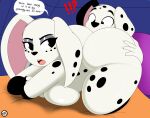  101_dalmatian_street 101_dalmatians 2023 absurd_res anthro ass_up big_butt black_nose breasts brother_(lore) brother_and_sister_(lore) butt canid canine canis dalmatian dialogue digital_media_(artwork) disney dolly_(101_dalmatians) domestic_dog duo dylan_(101_dalmatians) english_text exclamation_point eyebrows eyelashes female fingers fur hand_on_butt hi_res male mammal nr_ac open_mouth question_mark sibling_(lore) sister_(lore) speech_bubble spots spotted_body spotted_fur text thick_thighs 