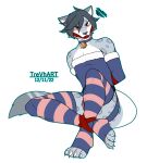  alpha_channel angry anthro armwear bdsm bondage bound christmas christmas_outfit cloth clothing elbow_gloves fangs felid footwear gag gloves handwear hi_res holidays legwear male mammal pantherine paws snow_leopard socks tape teeth thigh_highs trevhart 