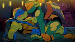 bandanna blush brother_(lore) brothers_(lore) eyes_closed incest_(lore) kerchief kissing leonardo_(tmnt) male male/male michelangelo_(tmnt) reptile rise_of_the_teenage_mutant_ninja_turtles rot_onsen scalie sibling_(lore) teenage_mutant_ninja_turtles turtle 