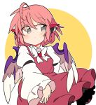  1girl blush closed_mouth grey_eyes ini_(inunabe00) mystia_lorelei pink_hair short_hair solo touhou 