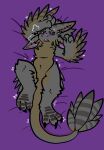  4_ears anthro avali avian blush breath feathers feet female hand_on_head lying multi_ear nude panting phenna shaking solo trembling trout_(artist) winged_arms wings 