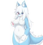  anthro blush breasts butt canid canine canxue canxue_(character) female fingers fox fur genitals hair hi_res holyhorizon human humanoid long_hair looking_at_viewer mammal nipples nude portrait pussy sex smile solo tail young 