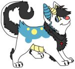  2013 alpha_channel ambiguous_gender ankle_tuft arm_tuft black_claws black_mane blue_body blue_fur blue_inner_ear bluekyokitty butt_tuft claws digital_drawing_(artwork) digital_media_(artwork) digitigrade elbow_tuft feral flat_colors full-length_portrait fur grey_eyes horn jewelry leg_tuft low_res mammal mane markings necklace paws pink_nose portrait pupils raised_tail sebdoggo simple_background slit_pupils smile snout solo spots spotted_markings standing tail transparent_background tuft white_body white_fur yellow_horn yellow_markings yellow_sclera 