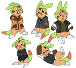  2013 aliasing ambiguous_gender anthro big_claws bluekyokitty blush blush_stickers bottomless bracelet brown_markings buckteeth chespin clawed_feet claws clothed clothing digital_drawing_(artwork) digital_media_(artwork) dress_shirt fan_character featureless_crotch flat_colors freckles generation_6_pokemon green_body grey_clothing grey_hoodie grey_shirt grey_topwear handpaw hoodie jewelry markings nintendo open_mouth open_smile orange_clothing orange_hoodie orange_topwear pattern_clothing pattern_shirt pattern_topwear paws pink_blush pink_nose pink_tongue plaid plaid_clothing plaid_shirt plaid_topwear pokemon pokemon_(species) sebdoggo semi-anthro shirt simple_background smile solo standing sweater sweater_vest tail tan_body teeth tongue topwear two_tone_hoodie vest white_background white_clothing white_shirt white_toes white_topwear 