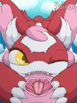  3:4 absurd_res alternate_version_at_source claws clitoris cunnilingus facial_markings fangs female female/female female_pov finger_claws first_person_view fur furry_tail generation_1_pokemon generation_3_pokemon genitals gloves_(marking) head_in_crotch head_markings hi_res internal larger_female latias legendary_pokemon looking_at_viewer markings mask_(marking) messy_fur mew_(pokemon) monotone_body multicolored_body navel nintendo one_eye_closed open_mouth oral pink_body pink_fur pink_tail pokemon pokemon_(species) pussy receiving_pov red_body red_fur sex signature size_difference sky smaller_female submissive submissive_pov suiro symmetry tail tail_around_head tail_around_partner teeth tongue_in_pussy two_tone_body vaginal watermark white_body white_fur yellow_eyes 