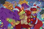  2023 activision after_anal anal anthro anus balls blush bodily_fluids butt christmas christmas_clothing christmas_headwear christmas_lights clothing cum cum_in_ass cum_inside dialogue dragon duo english_text famir_(artist) fur furred_dragon genital_fluids genitals hat headgear headwear hi_res holidays horn humanoid_genitalia humanoid_penis male male/male penis purple_body red_body santa_hat scalie signature spyro spyro_the_dragon text 