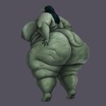  1:1 2023 2d_(artwork) absurd_res anthro areola back_fat big_breasts big_butt breasts butt butt_focus cellulite digital_media_(artwork) digital_painting_(artwork) fangs fat_arms fat_legs female green_areola green_body green_hair green_nipples hair hand_on_butt hi_res huge_breasts huge_butt huge_thighs nipples non-mammal_breasts nude obese overweight overweight_female rear_view reptile scalie scp-682 scp_foundation shaded sharp_teeth simple_background solo tail teeth thick_thighs vixencurie wide_hips 