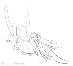  ammyfatxolotl claws dinosaur feet feral hi_res pterosaur reptile scalie swallow_(disambiguation) swallowing teeth vore 