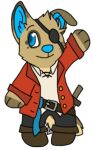  2013 alpha_channel ambiguous_gender anthro black_bottomwear black_clothing black_pants blue_eyes blue_inner_ear blue_nose bluekyokitty boots bottomwear brown_belt brown_body brown_boots brown_clothing brown_footwear brown_fur canid canine chibi clothed clothing digital_drawing_(artwork) digital_media_(artwork) eye_patch eyebrows eyewear flat_colors footwear full-length_portrait fully_clothed fur handpaw head_tuft jacket low_res mammal melee_weapon one_ear_up one_eye_obstructed pants paws pirate_costume pirate_outfit portrait raised_arm red_clothing red_jacket red_topwear sebdoggo shirt simple_background smile solo sword topwear transparent_background tuft weapon white_clothing white_shirt white_topwear 