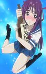  blush bottle purple_hair sailor_fuku screencap shikabane_hime 