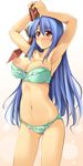  blue_hair blue_panties bra breasts cleavage fct highres large_breasts lingerie long_hair navel nipple_slip nipples panties red_eyes rocbouquet_(saga) romancing_saga romancing_saga_2 saga solo stomach underwear underwear_only 