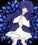  blue_hair blush dress flat_chest frederica_bernkastel highres long_hair purple_eyes tail umineko_no_naku_koro_ni 