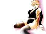  bleach breasts cleavage earring earrings genderswap gold_eyes jewelry kurosaki_ichigo large_breasts long_hair orange_hair ponytail sideboob smile yellow_eyes 