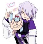  artist_request bow doll emily_(pandora_hearts) genderswap genderswap_(mtf) hair_bow hair_over_one_eye jacket pandora_hearts purple_eyes red_eyes short_hair silver_hair smile xerxes_break 