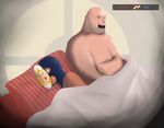 bed male_focus mask multiple_boys nvalue open_mouth parody pillow ruined_for_marriage team_fortress_2 the_heavy the_spy yaoi 