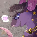  &lt;3 2019 alternate_species anthro digital_media_(artwork) eyewear female fur glasses grumpy_griffin_creations_(artist) hair hi_res jewelry looking_at_viewer mammal moon open_mouth rat rodent simple_background smile solo speech_bubble 