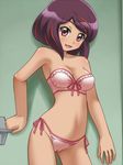  anyamal_tantei_kirumin_zoo awa blush bra breasts cameltoe cleavage lingerie medium_breasts miyabe_kasumi multicolored_hair no_navel panties pink_eyes pink_panties purple_hair red_hair short_hair side-tie_panties solo strapless strapless_bra two-tone_hair underwear underwear_only 